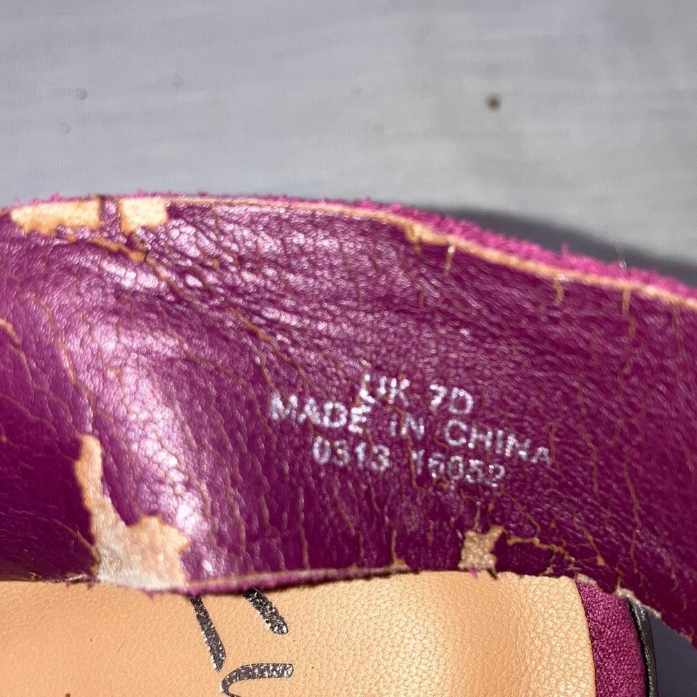 Women's Suede Buckle Wedge Sandal in Berry - Picture 9 of 16